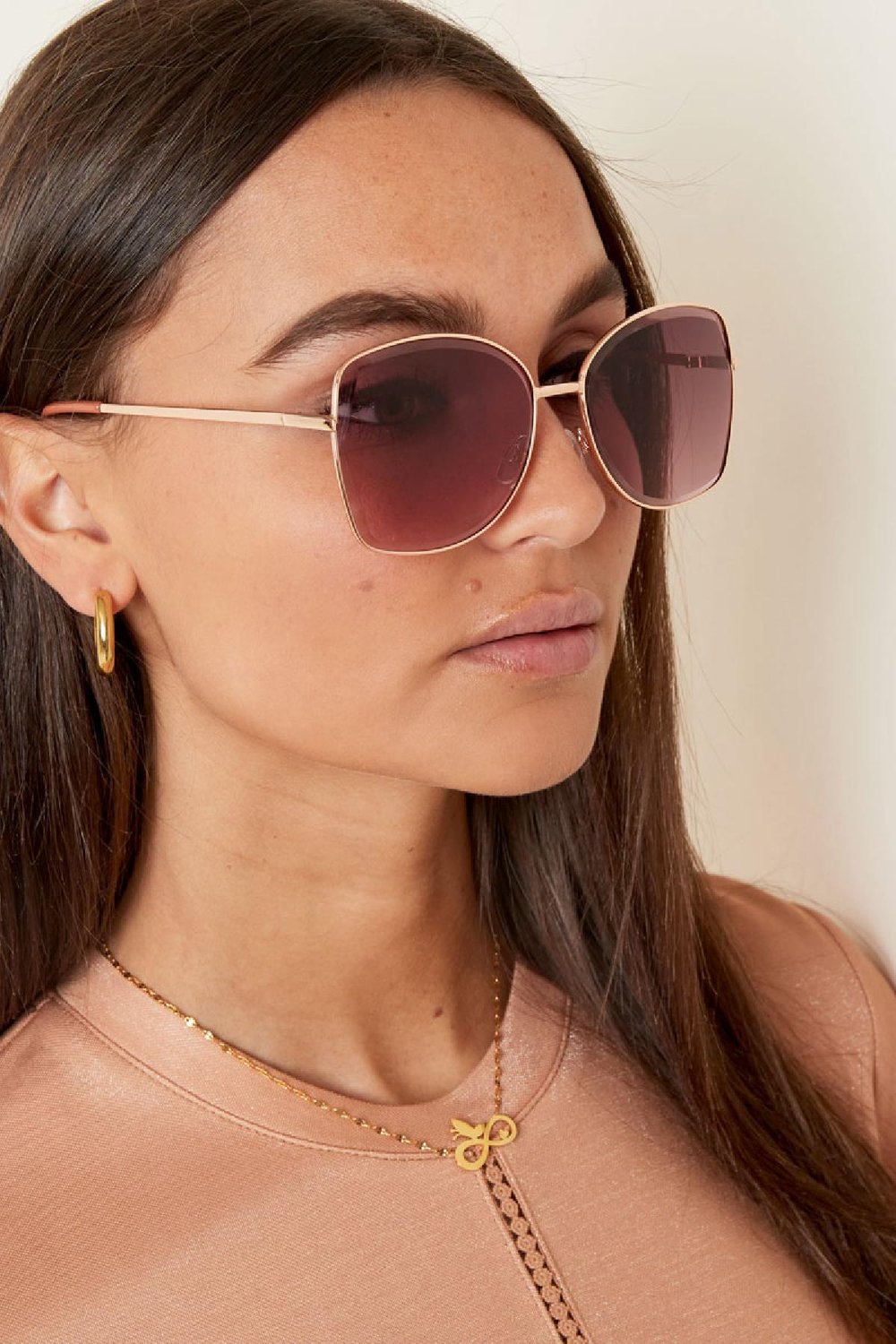 Necklace infinity Gold Color Stainless Steel h5Picture2